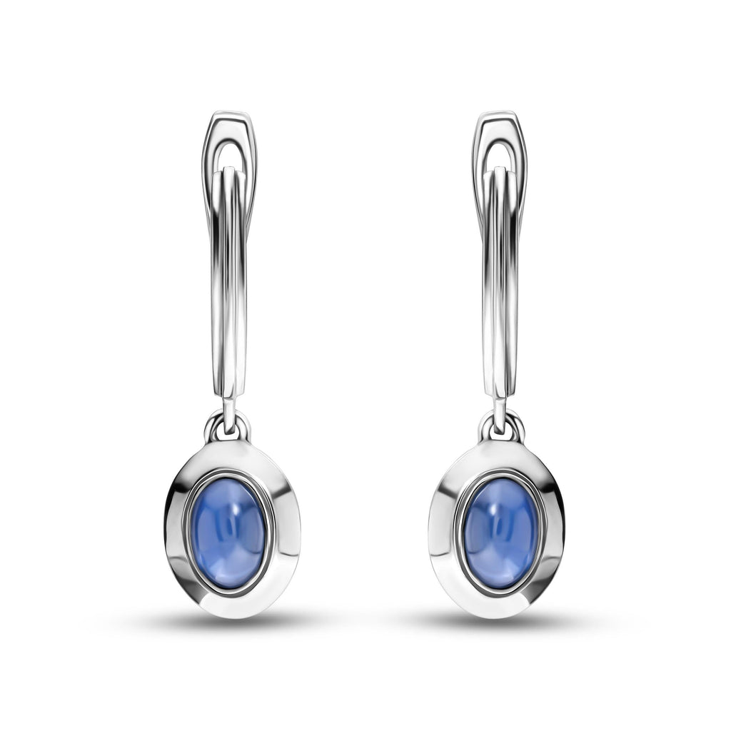 Handcrafted White Gold Sapphire classic Earrings