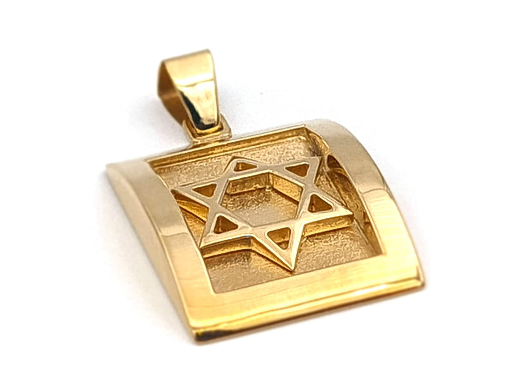 Gold Star of David Pendant Handcrafted