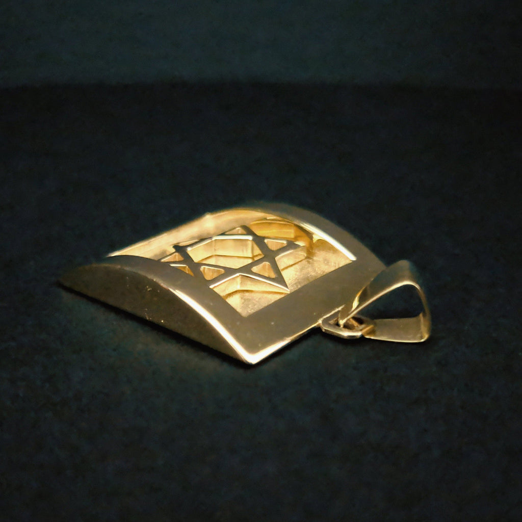 Gold Star of David Pendant Handcrafted