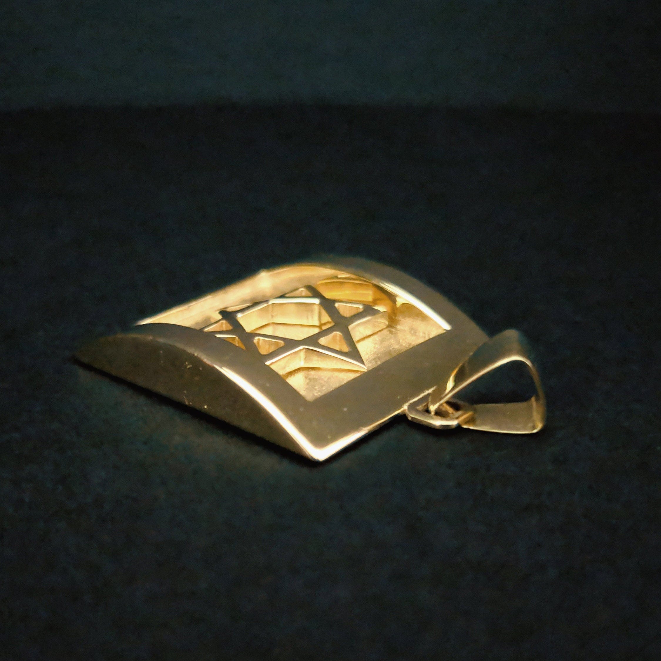 Gold Star of David Pendant Handcrafted