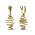 Handcrafted Yellow Gold Spiral Diamond Earrings