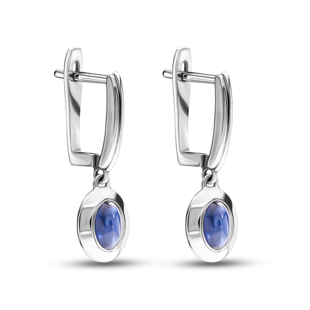 Handcrafted White Gold Sapphire classic Earrings
