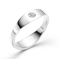 Handcrafted Wave Diamond Engagement Ring, White Gold