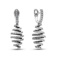 Handcrafted White Gold Diamond Spiral Earrings Elegant