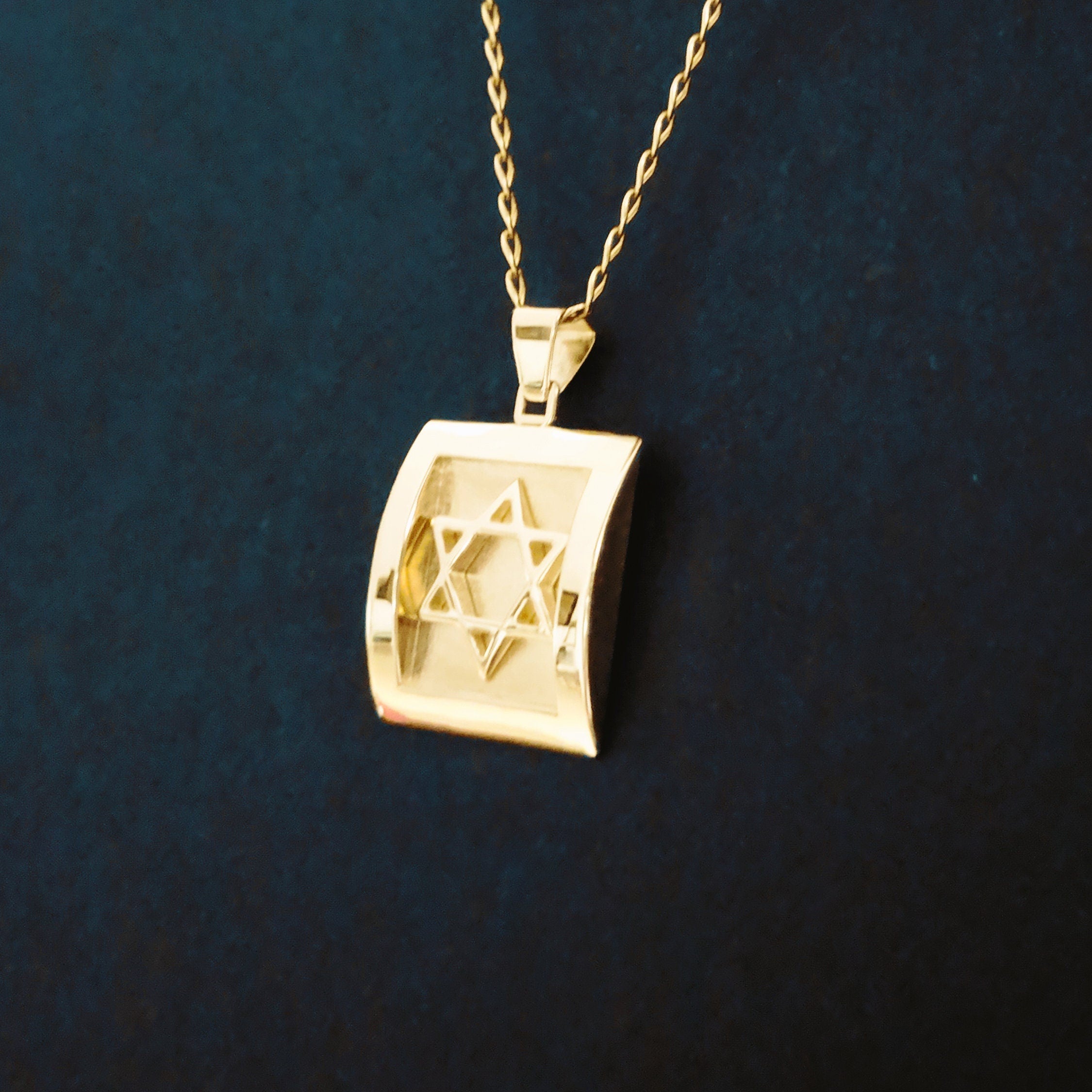 Gold Star of David Pendant Handcrafted