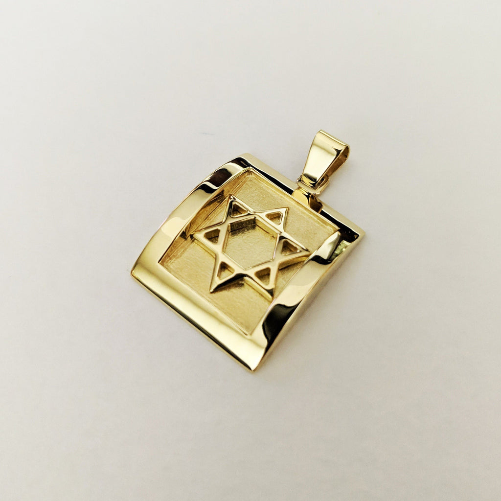 Gold Star of David Pendant Handcrafted