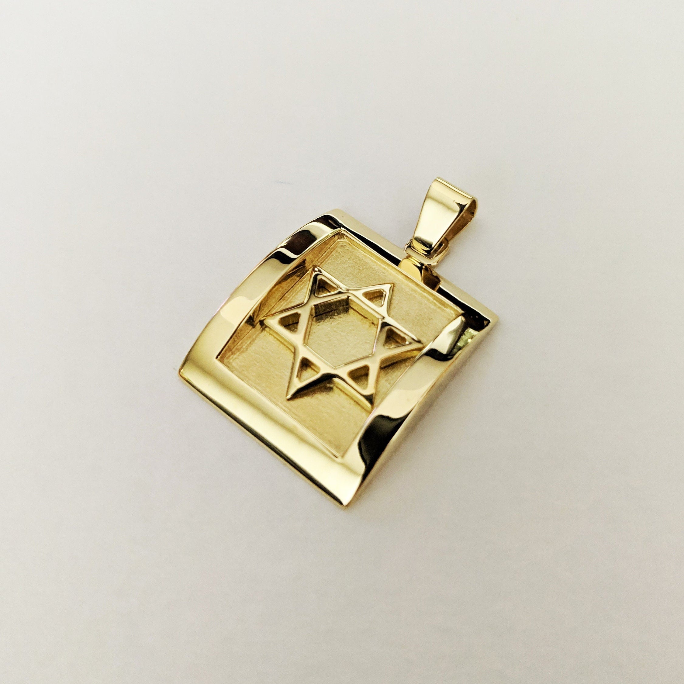 Gold Star of David Pendant Handcrafted