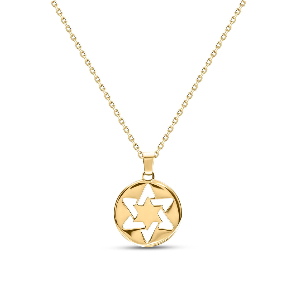 Gold Star of David Pendant Handcrafted