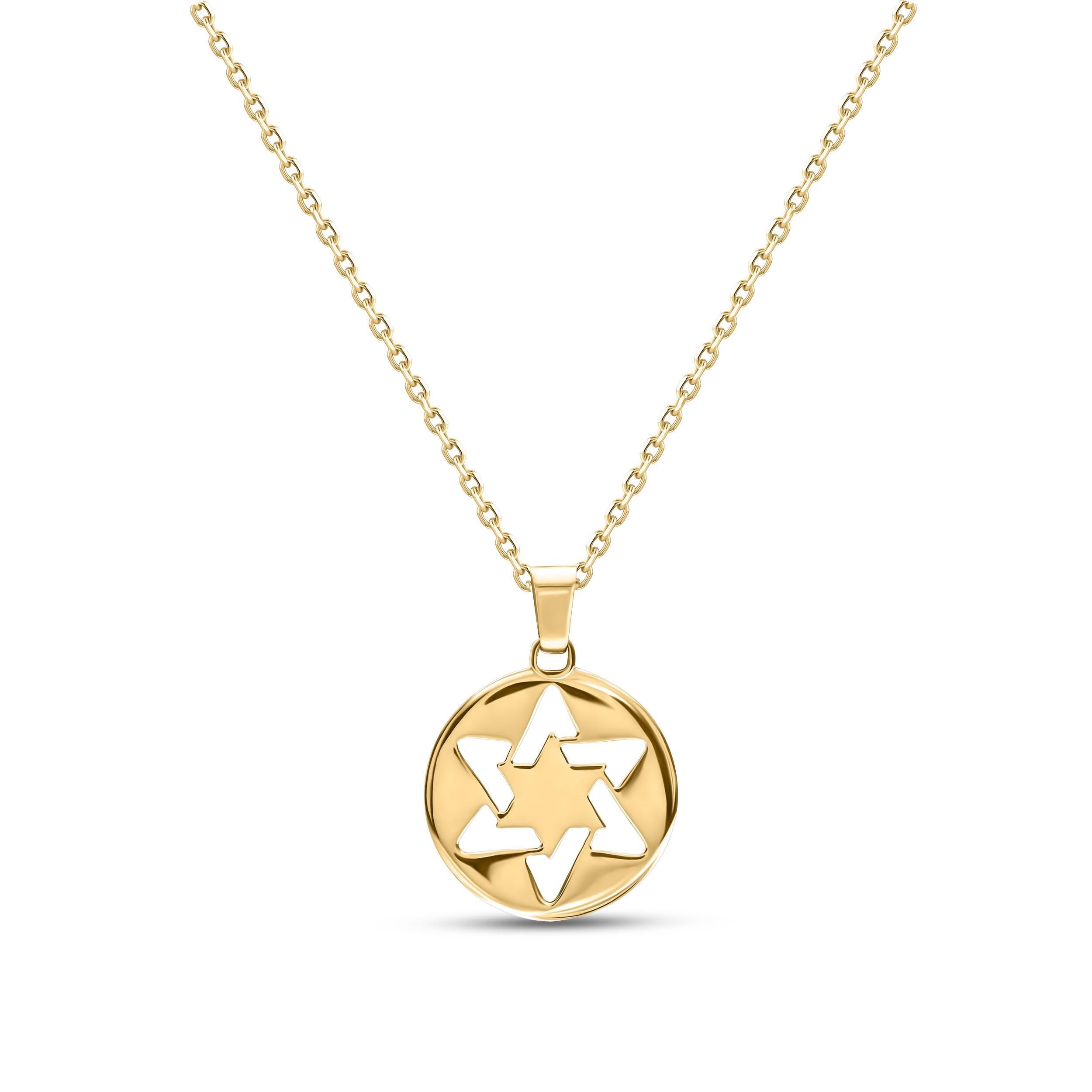 Gold Star of David Pendant Handcrafted