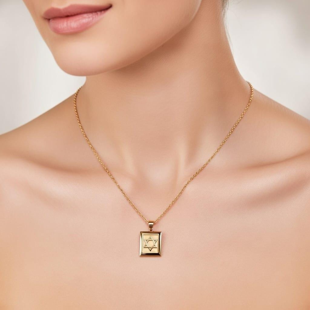 Gold Star of David Pendant Handcrafted