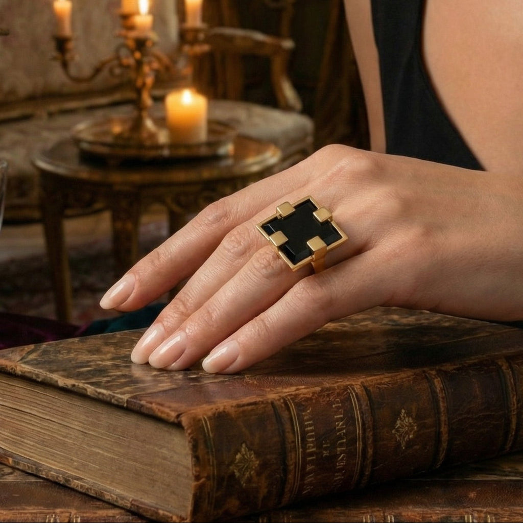 Modernist Gold Onyx Handcrafted
