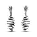 Handcrafted White Gold Diamond Spiral Earrings Elegant