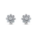 White Gold Diamond Flower Earrings