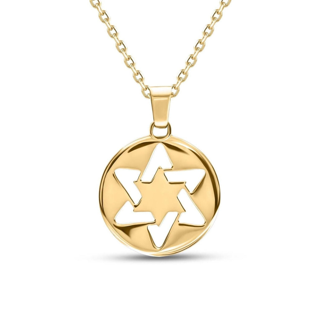 Gold Star of David Pendant Handcrafted