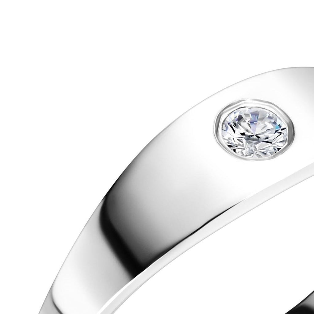 Handcrafted Wave Diamond Engagement Ring, White Gold