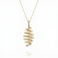 Handcrafted Gold Spiral Diamond Pendant Necklace